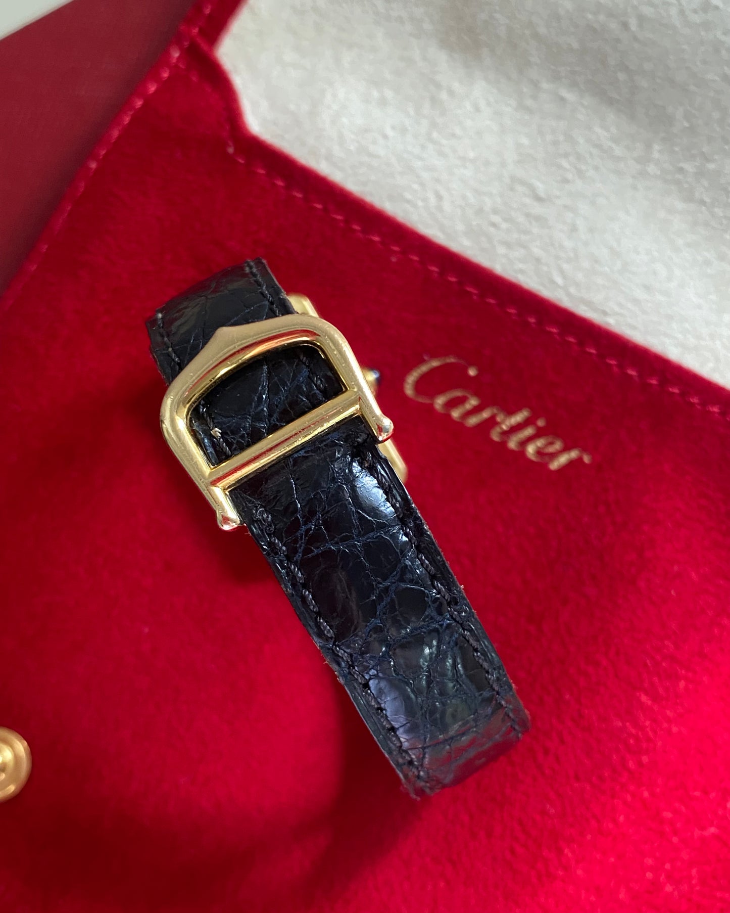 1990s Must De Cartier Tank Vermeil Trinity Dial