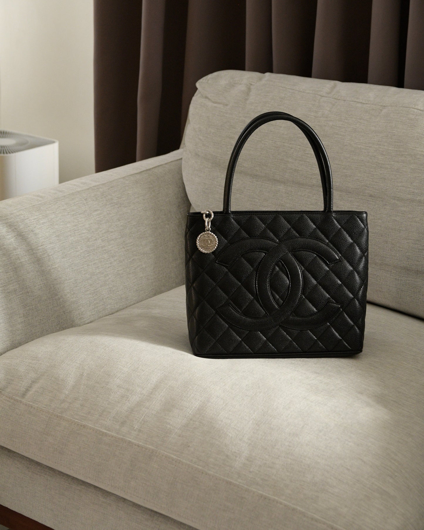 Chanel Medallion Series 6 Caviar Leather Silver Hardware