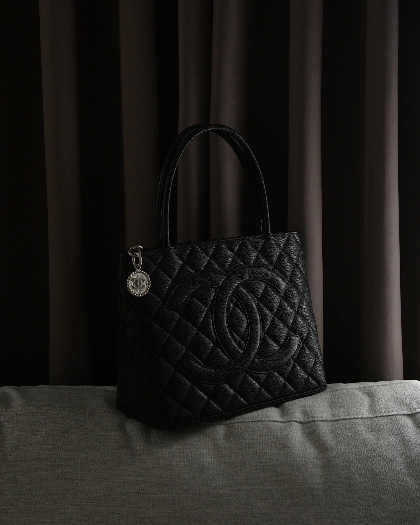 Chanel Medallion Series 6 Caviar Leather Silver Hardware