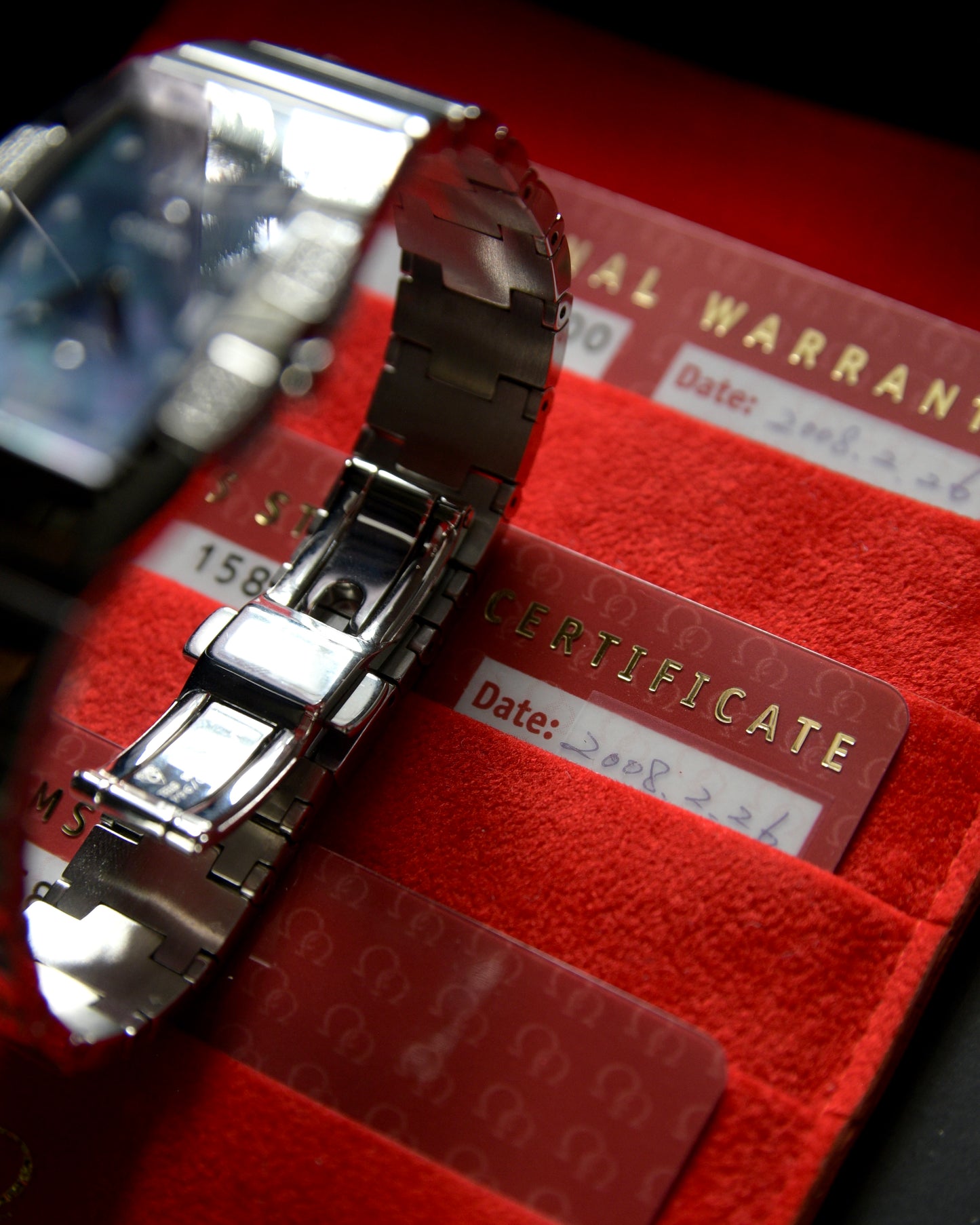 2008 Omega Constellation Quadrella All Steel Blue Shell Dial With Diamonds