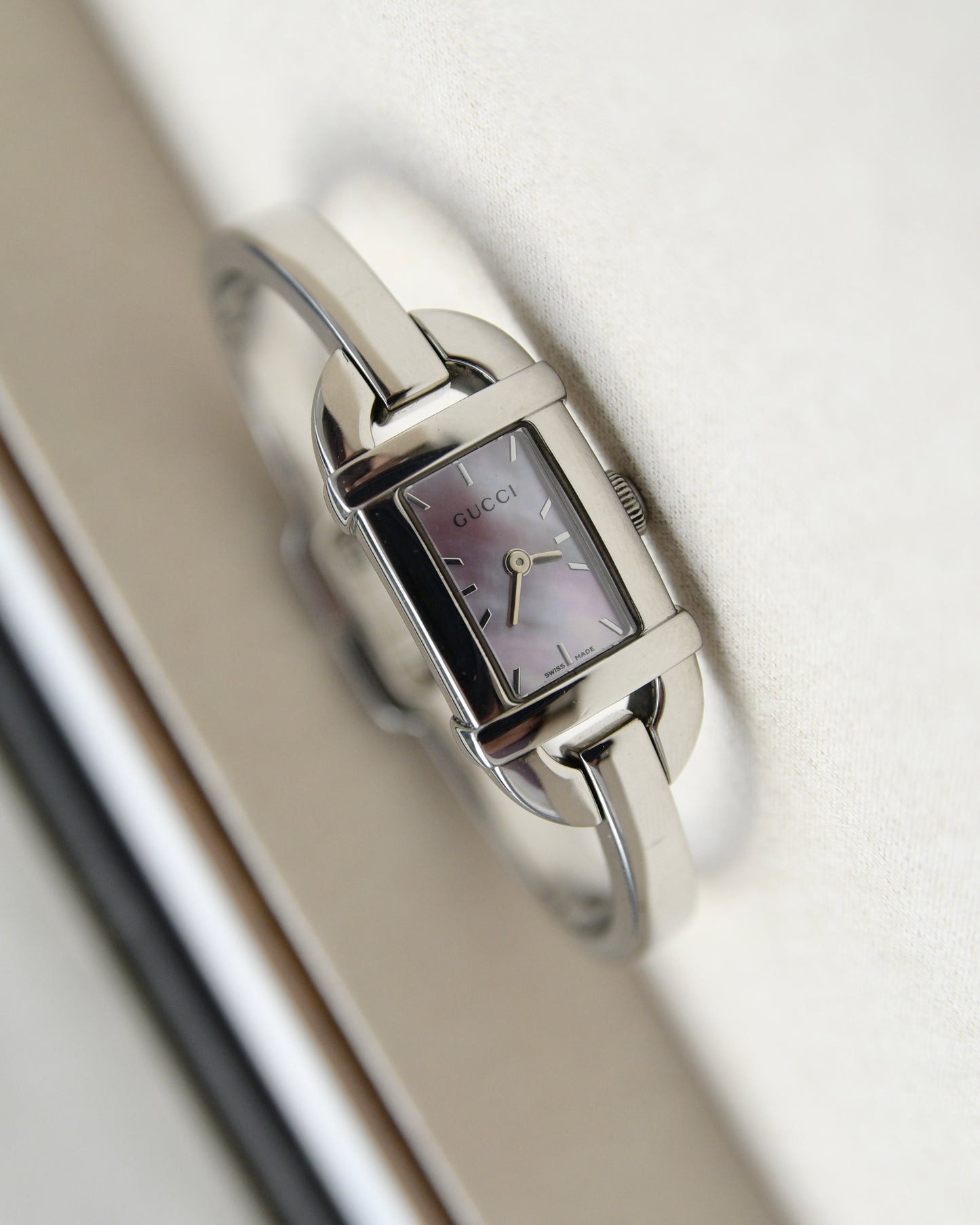 2000s Gucci Bangle Watch Pink Shell Dial