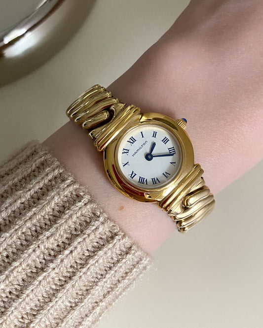 1990s Vintage Hamilton 14k Gold Plated